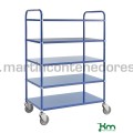 Blue light trolley with 5 blue shelves 980x585x1445 mm