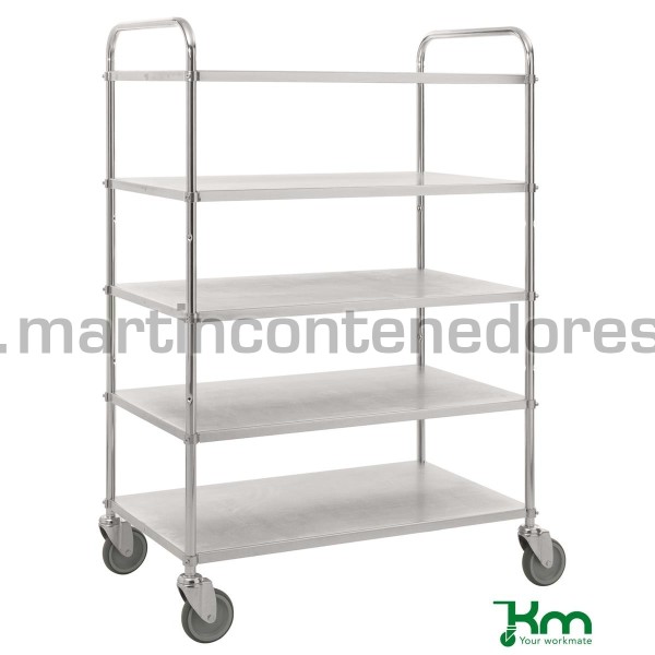 Carro ligero galvanizado con 5 estantes 980x585x1445 mm