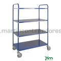 Blue light trolley with 4 shelves and brake 980x585x1445 mm