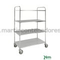 Carro ligero galvanizado con 4 estantes 980x585x1445 mm