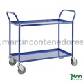 Chariot de transport bleu avec 2 plateaux 1070x585x940 mm