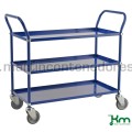 Blue picking trolley with 3 shelves 1070x585x940 mm