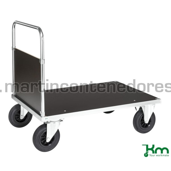 Galvanized platform trolley with 1 front wall 1000x700x900 mm