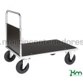 Carrinho de plataforma galvanizado com 1 parede frontal e freio 1000x700x900 mm