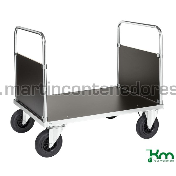 Galvanized platform trolley with 2 front walls 1000x700x900 mm