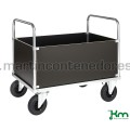 Carro de transporte galvanizado con paneles altos y freno 1000x700x900 mm