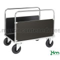 Galvanized platform trolley with 2 side walls and break 1000x700x900 mm