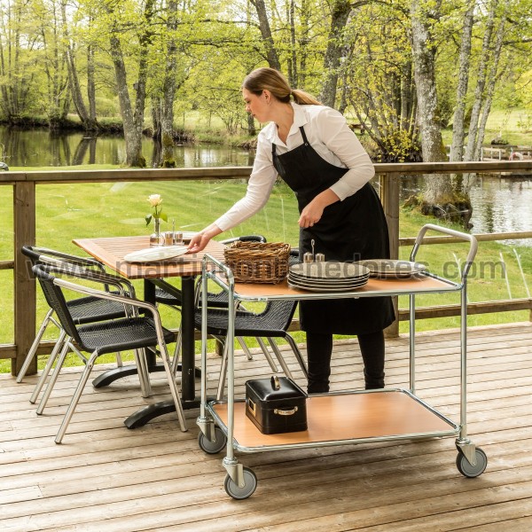 Design table trolley with 2 shelves whites 1020x555x965 mm