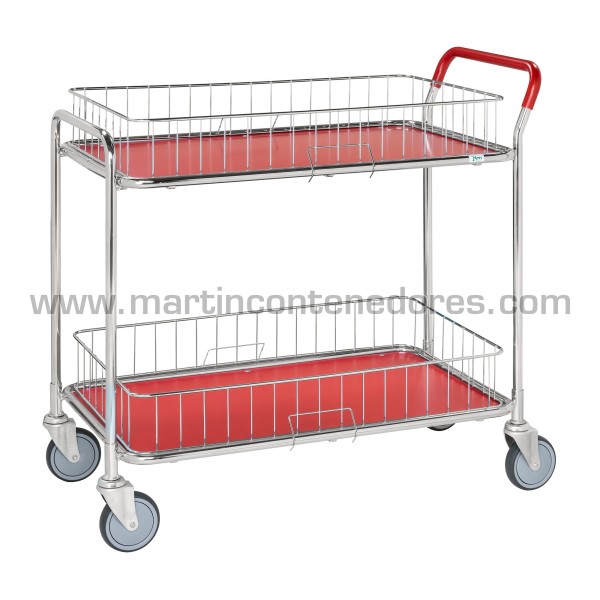 Design table trolley with 2 shelves whites 1020x555x965 mm