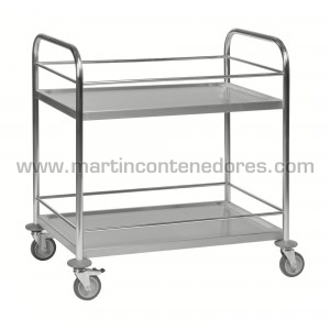 Stainless trolley with 2...