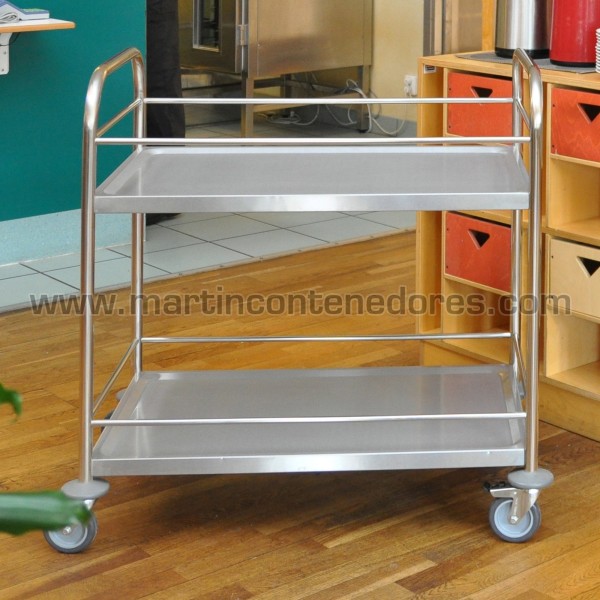 Stainless trolley with 2 shelves and edge 910x590x940 mm