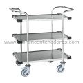 Stainless steel trolley with 3 shelves and 2 handles 900x600x1000 mm