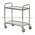 Stainless trolley with 2 shelves 710x400x805 mm