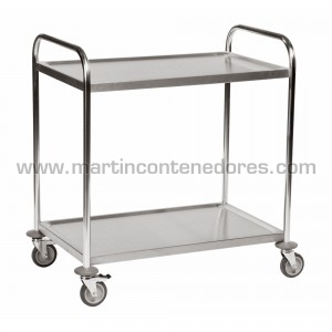 Stainless trolley with 2...