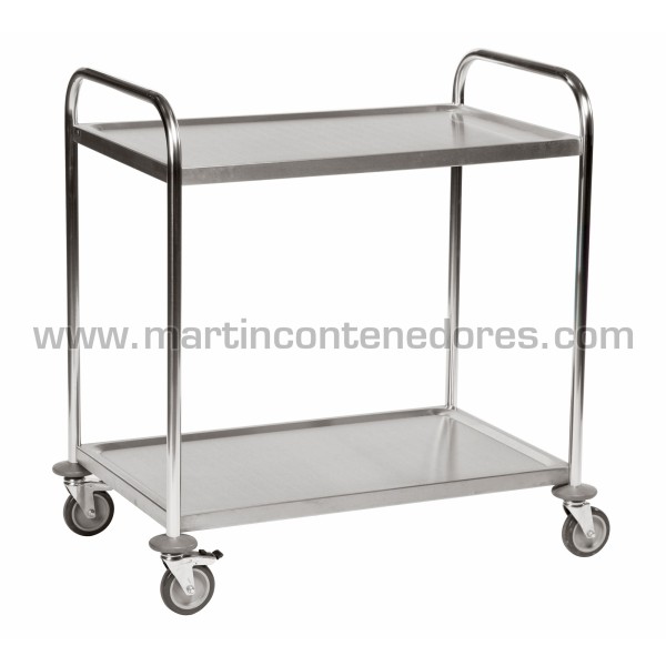 Carro acero inoxidable con 2 estantes 910x590x940 mm