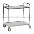 Chariot inox avec 2 étagères 910x590x940 mm