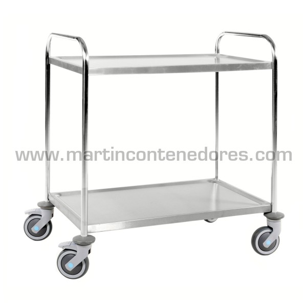 Stainless trolley with 2 shelves 910x590x965 mm