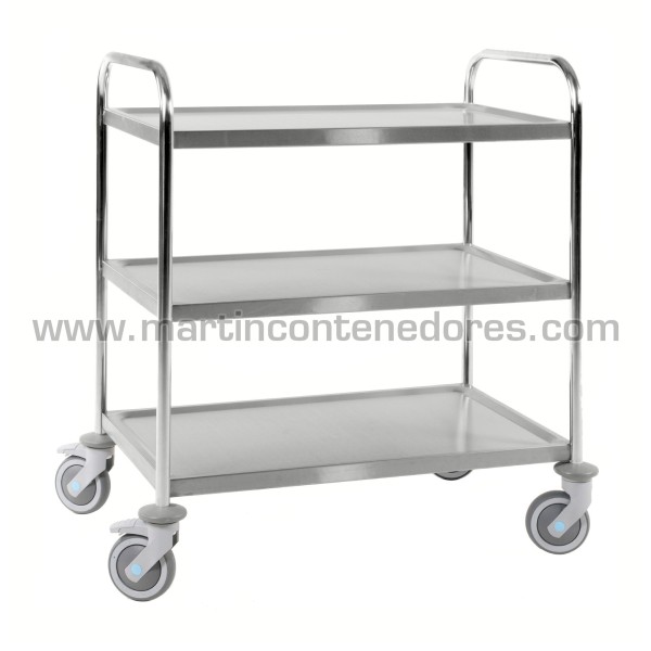 Chariot en acier inoxydable C3 avec 3 étagères 910x590x940 mm