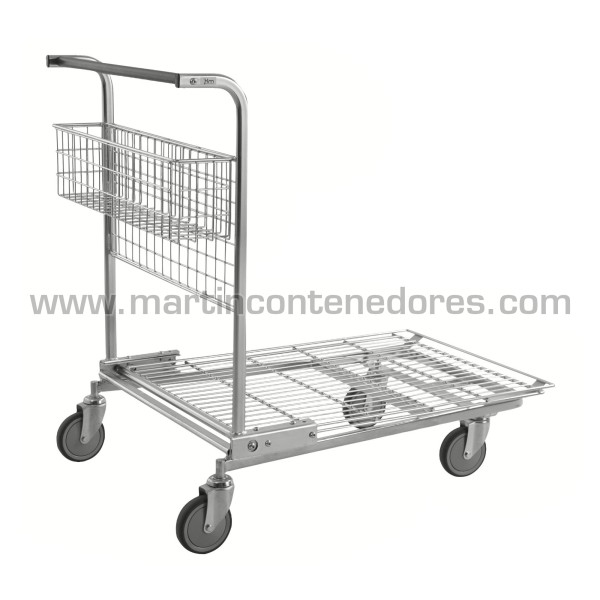 Carro para grandes volúmenes con base de malla 1170x700x955 mm