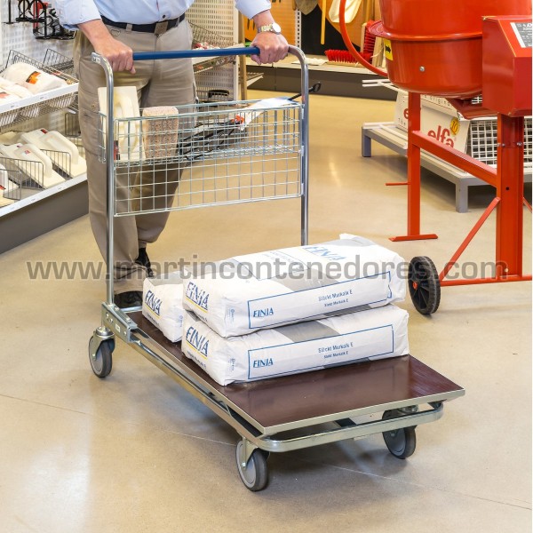 Large volume trolley with a mesh base 1170x700x955 mm