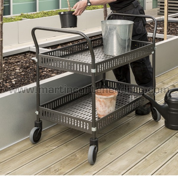 Chariot de service gris anthracite avec 2 paniers 1130x550x940 mm