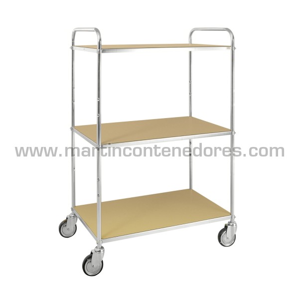 ESD shelf trolley with 3 shelves 980x585x1445 mm