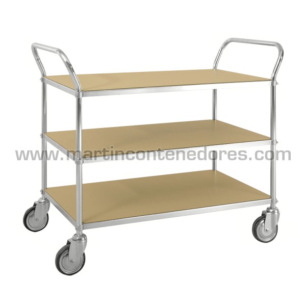 Carro de mesa con 2 asas y 3 estantes ESD 1070x585x940 mm