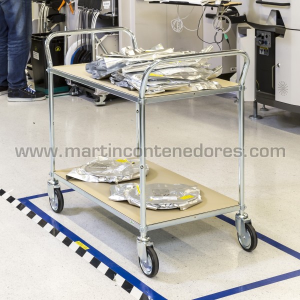 Design table trolley with 2 handles and 3 shelves ESD 1070x585x940 mm