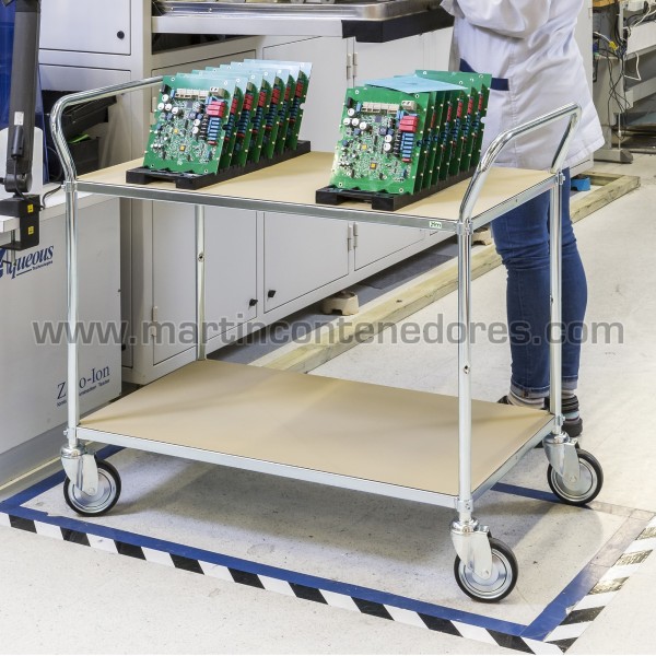 Design table trolley with 2 handles and 3 shelves ESD 1070x585x940 mm