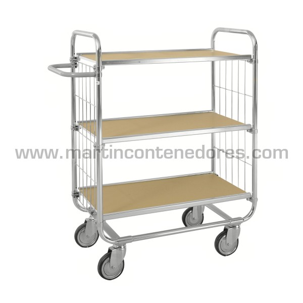 Chariot avec 3 étagères réglables ESD 1195x470x1120 mm