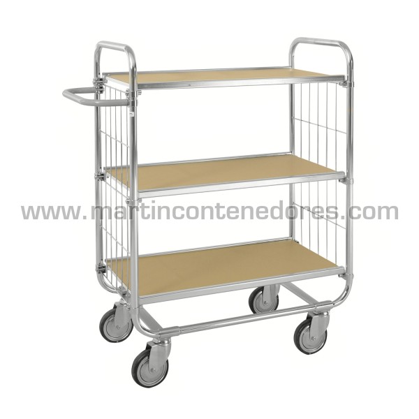 Chariot avec 3 étagères réglables ESD 815x470x1120 mm