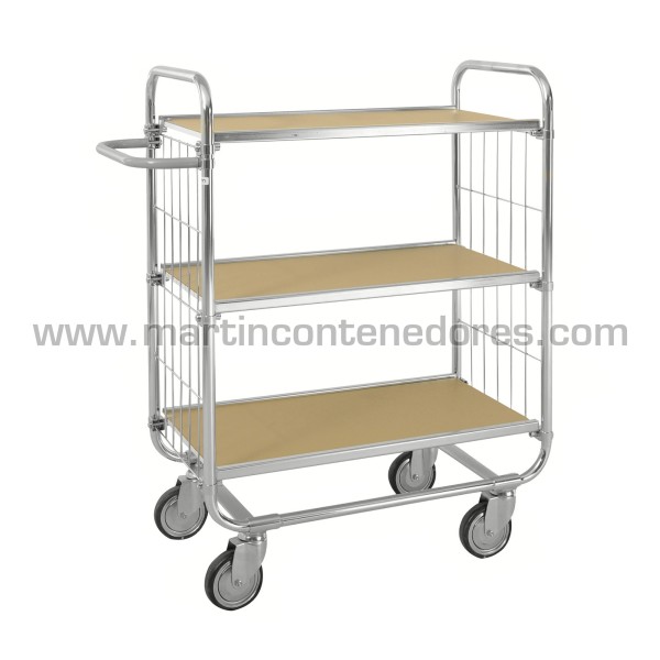 Chariot avec 3 étagères réglables ESD 1395x470x1120 mm