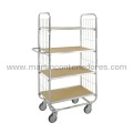 Trolley with 4 adjustable shelves ESD and brake 945x470x1590 mm