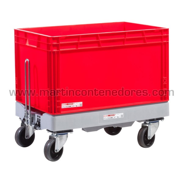 Trolley for box 600x400 mm with 4 swivel wheels