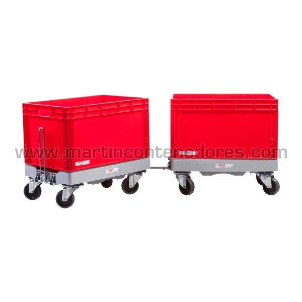 Trolley for box 600x400 mm with 4 swivel wheels