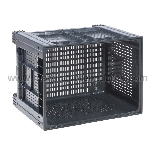 Perforated plastic pallet box 800x600x630/530 mm 4 feet