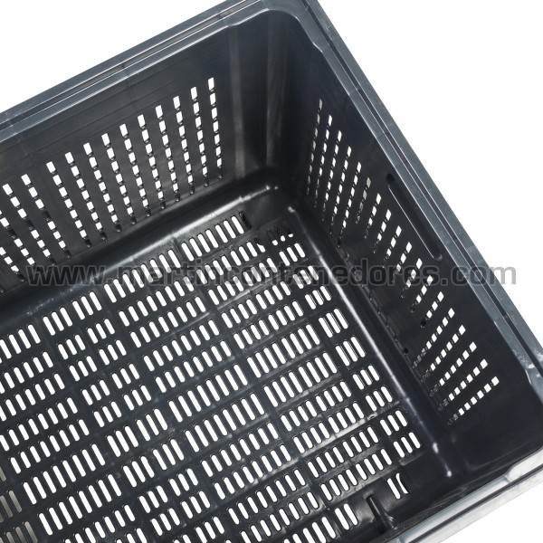 Perforated plastic pallet box 800x600x630/530 mm 4 feet