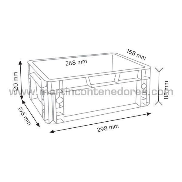 Bac plastique 300x200x120/118 mm